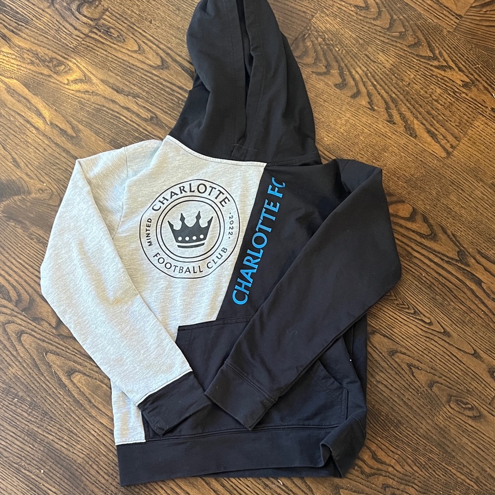 Charlotte Football Club Kids Hoodie - Gray and Black